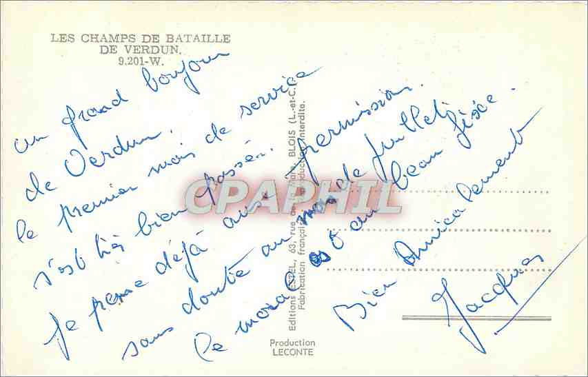 Verdun — Lieux mémoriels de la bataille — Édition LECOINTE, n° 9.201-W — Rückseite