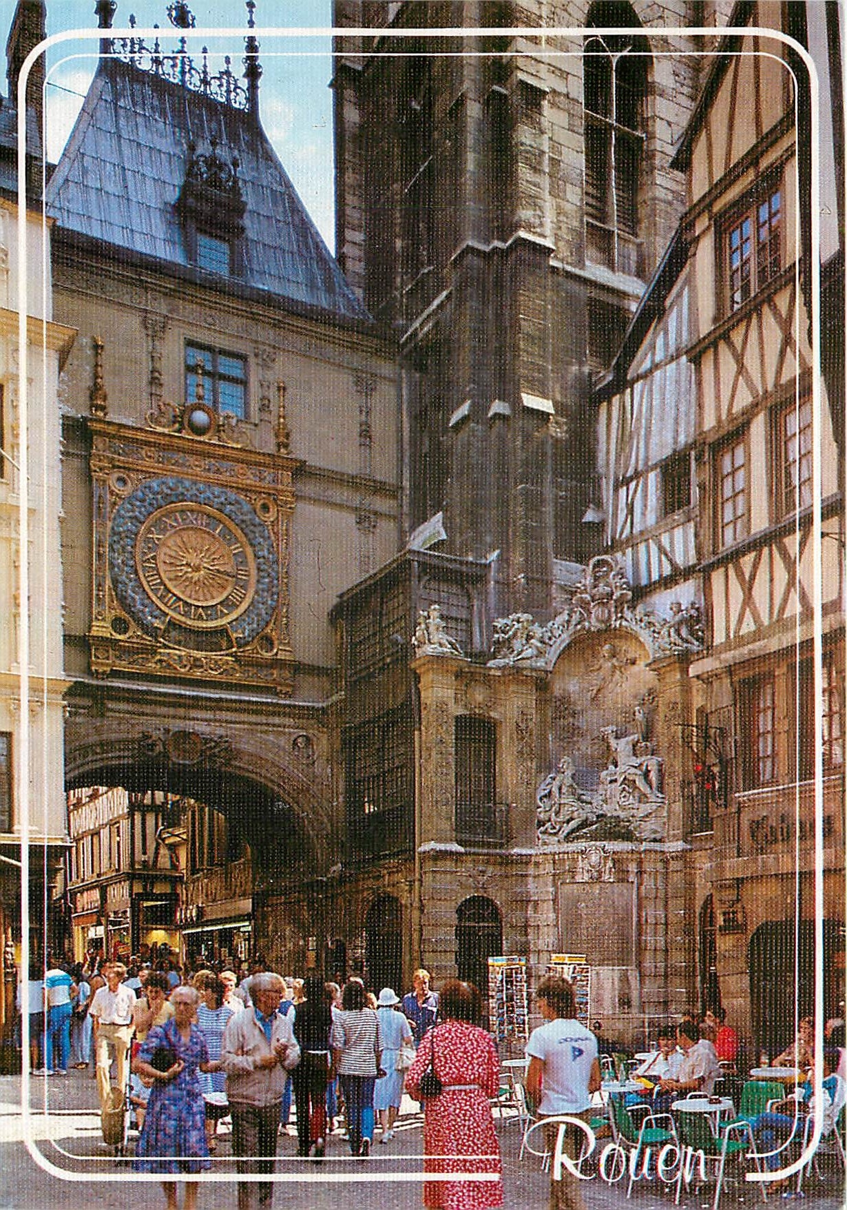 CPM Regard sur la Normandie (France) Rouen Rue du Gros Horloge (construit en 1525 et la Fontaine (XV