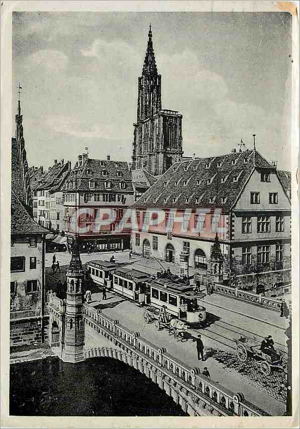 Strasbourg - Cathédrale et rue avec tramway — Verlag Jul. Mamas & Cie, Strasbourg