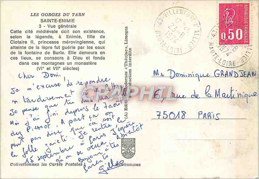 CPM Les Gorges du Tarn Sainte Enimie Vue generale — Rückseite