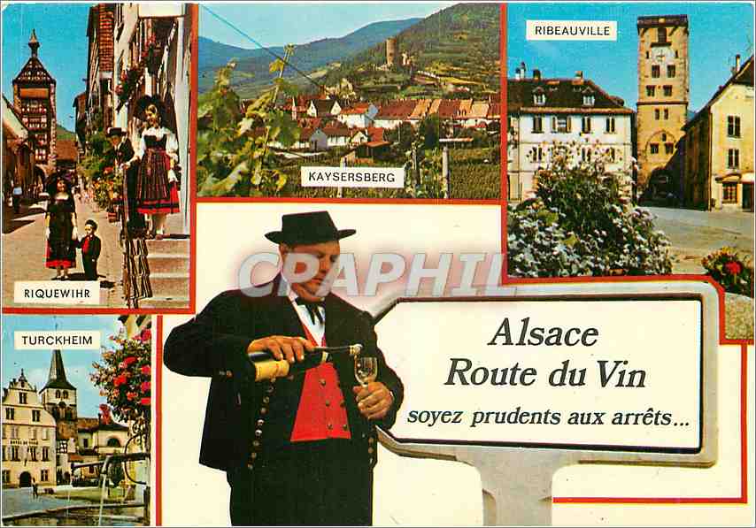 CPM Alsace Route du Vin Soyez prudents aux arrets