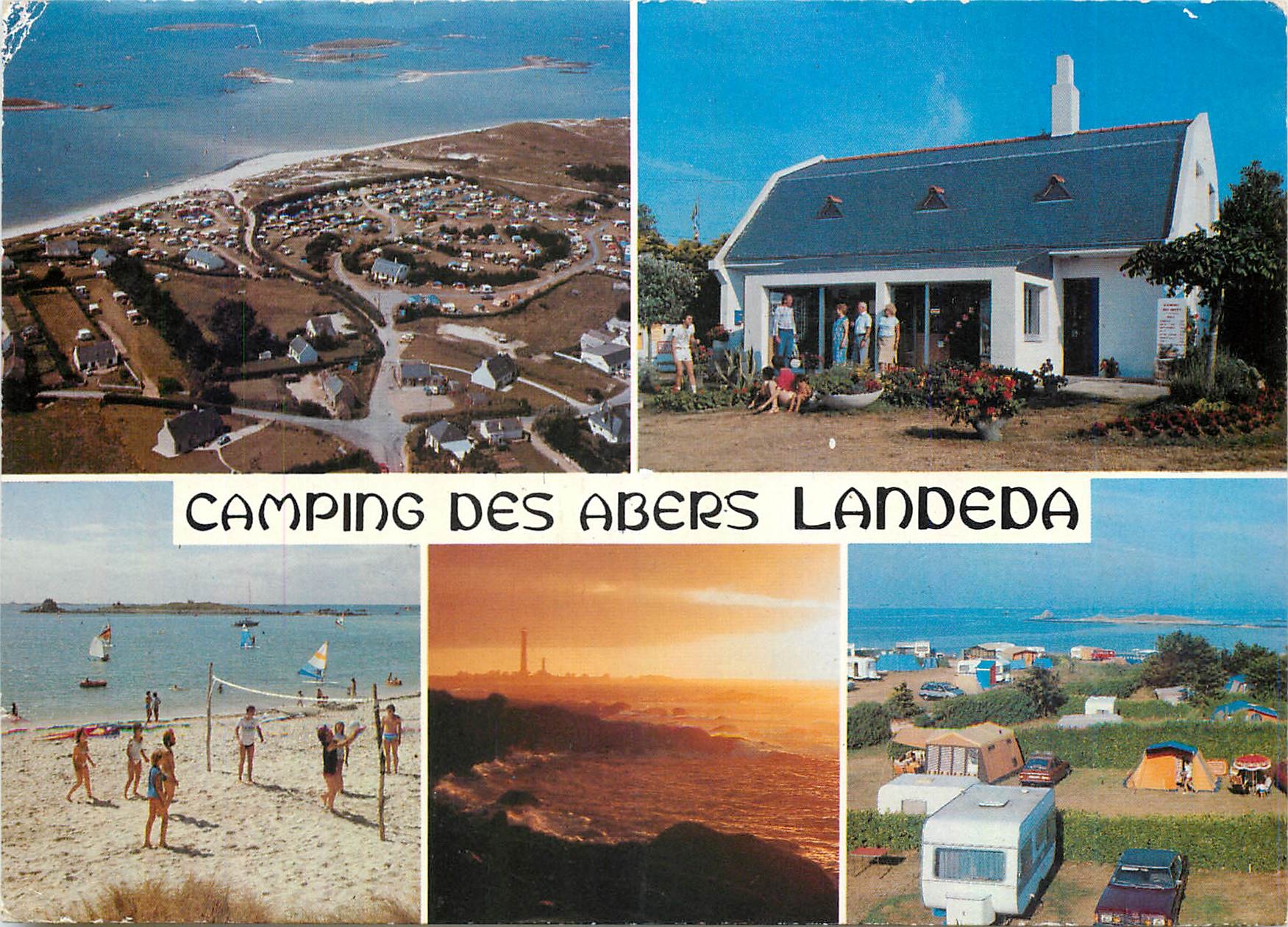 CPM La Bretagne en Couleurs Landeda (Finistere) La camping des Abers Volley Ball Volley-Ball