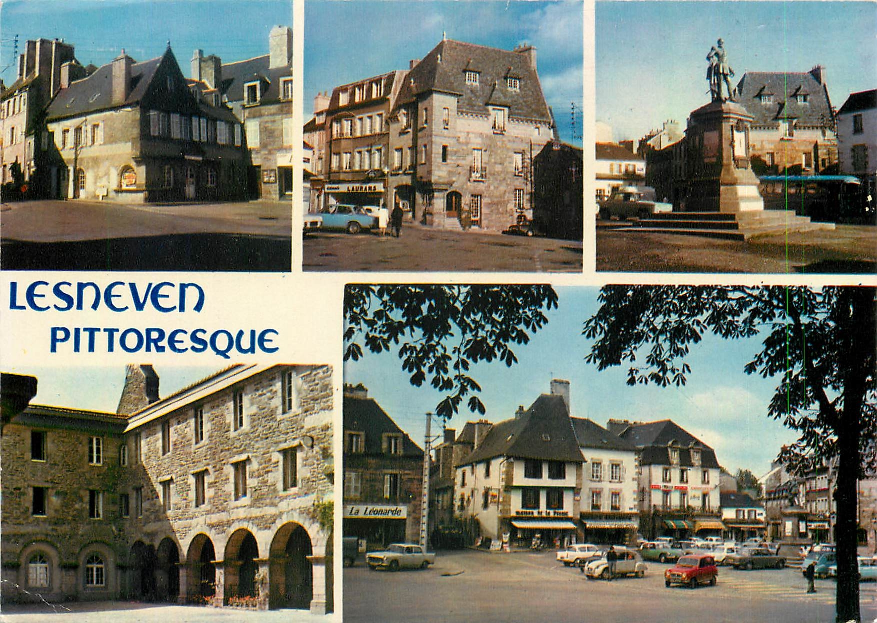 CPM Couleurs de Bretagne Lesneven Quelques coins pittoresque les vieilles maisons et le cloitre de l