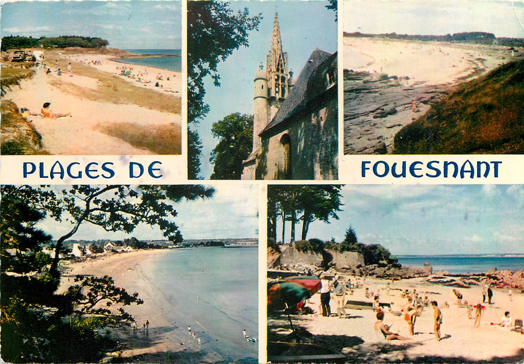 CPM Couleurs de Bretagne Fouesnant (Finistere) Les Plages et la chapelle Sainte Anne