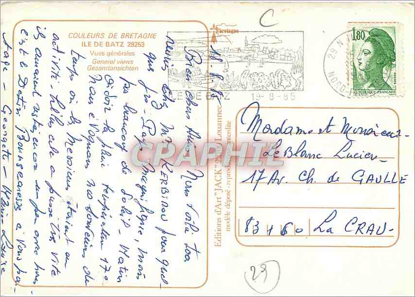 CPM Couleurs de Bretagne Ile de Batz Vues generales — Back