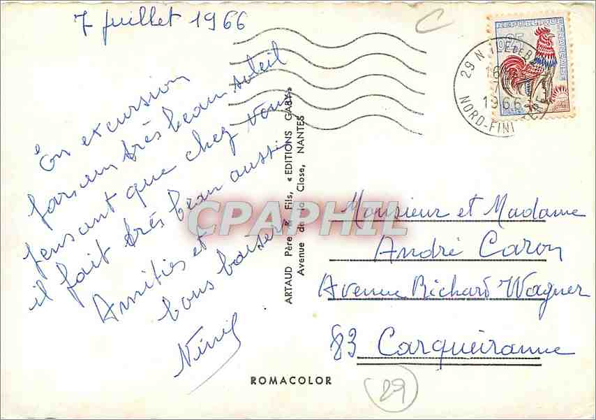 CPM Souvenir de L'Ile de Batz — Rückseite