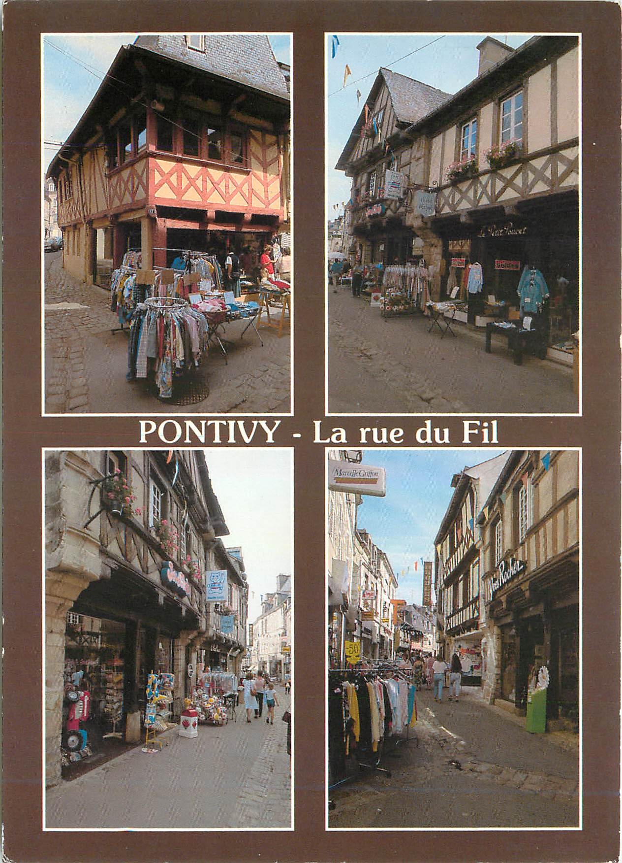 CPM La Bretagne en Couelurs Pontivu (Morbihan) la rue du Fil et ses vieilles maisons des XVIe et SVI
