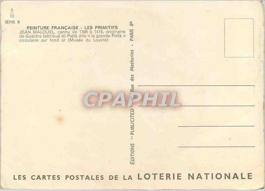 CPM Peiture Francaise les Primitifs Jean Nalouel conu de 1396 a 1415 — Rückseite