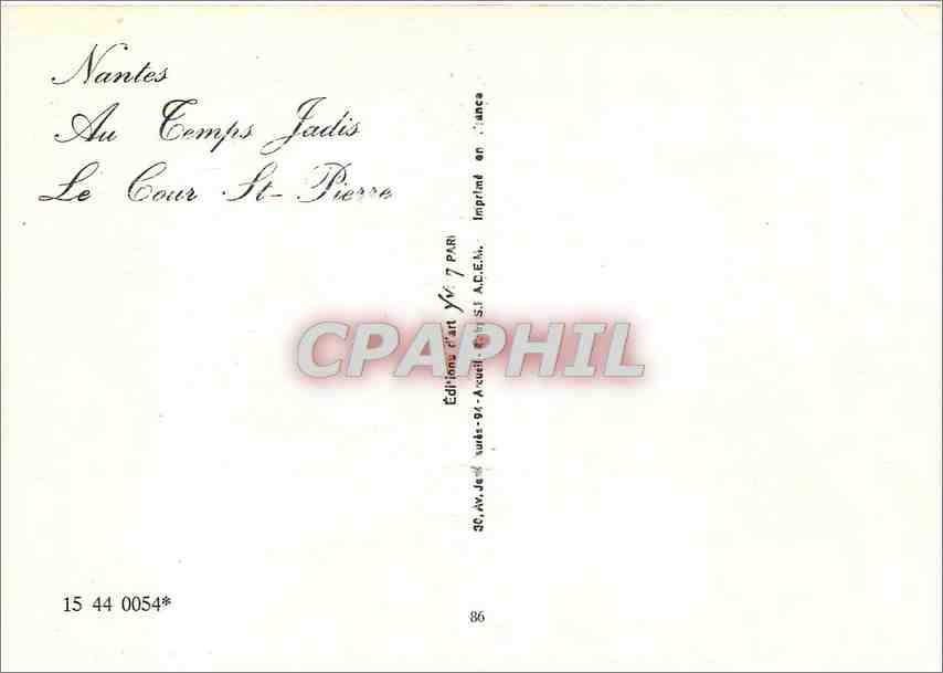 CPM Nantes (Loire Inf) — Verso