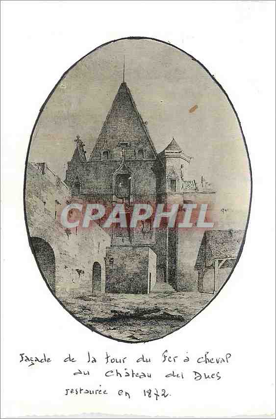 CPM Facade de la tour du fer a cheval du chateau du Dues restauree en 1872