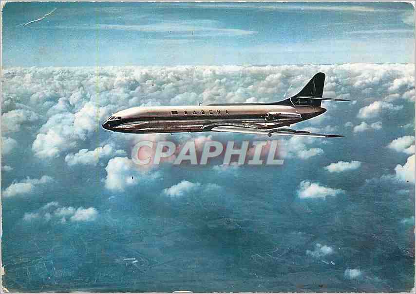 CPM Dans le ciel de France Caravelle de la Compagnie Sabena Aviation