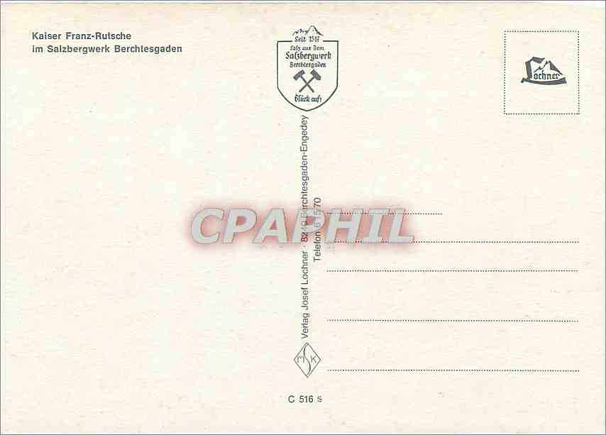 CPM Kaiser Franz Rutsche Im Salzbergwek Berchtesgaden — Back