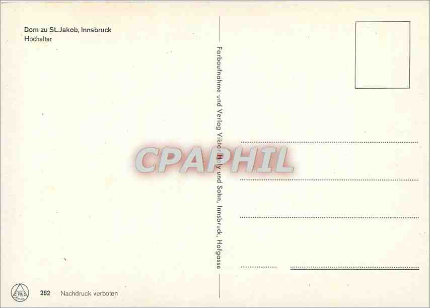 CPM Dom zu St Jakob innsbruck Hochallar — Back