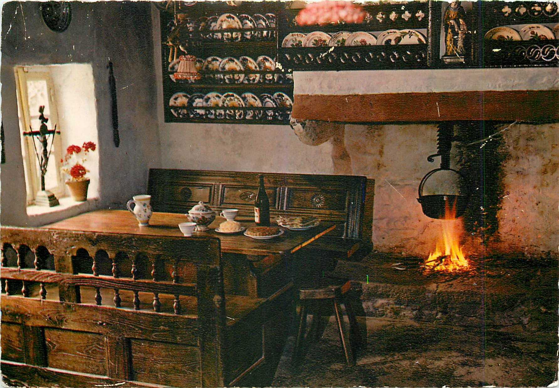 CPM La Bretagne en Couleurs Interieur de la chaumiere du Ponsay
