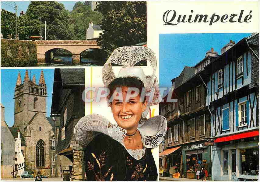 CPM Bretagne (Finistere) Quimperle Costume  et qulques vues de la Ville