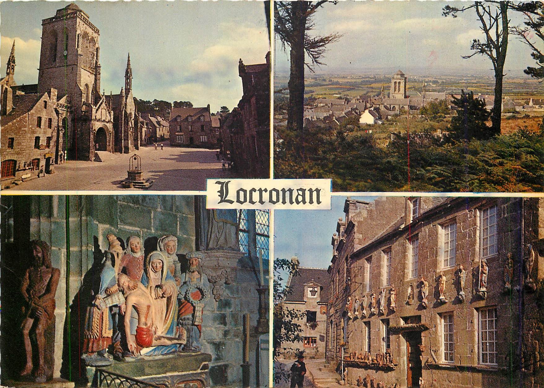 CPM Bretagne Locronan (Finistere) La place son vieux puits et l'eglise