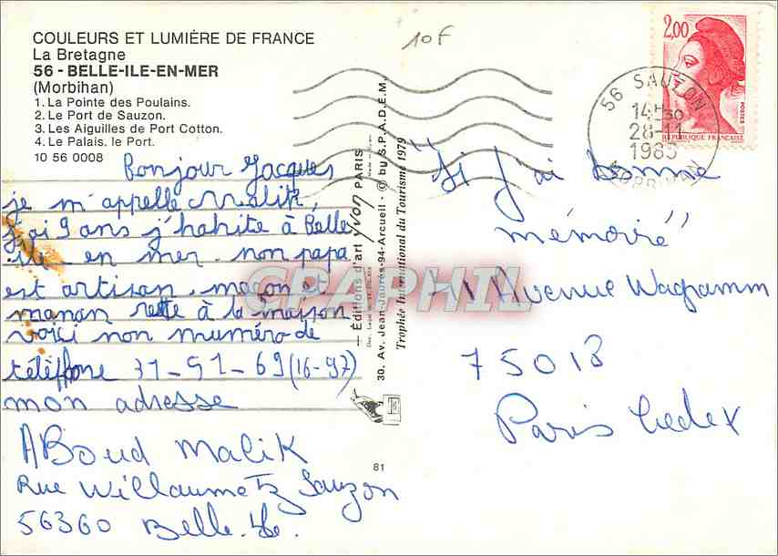 Belle-Île-en-Mer — Souvenir — Éditions du Tourisme de Belle-Île-en-Mer, n° 56 — Reverso