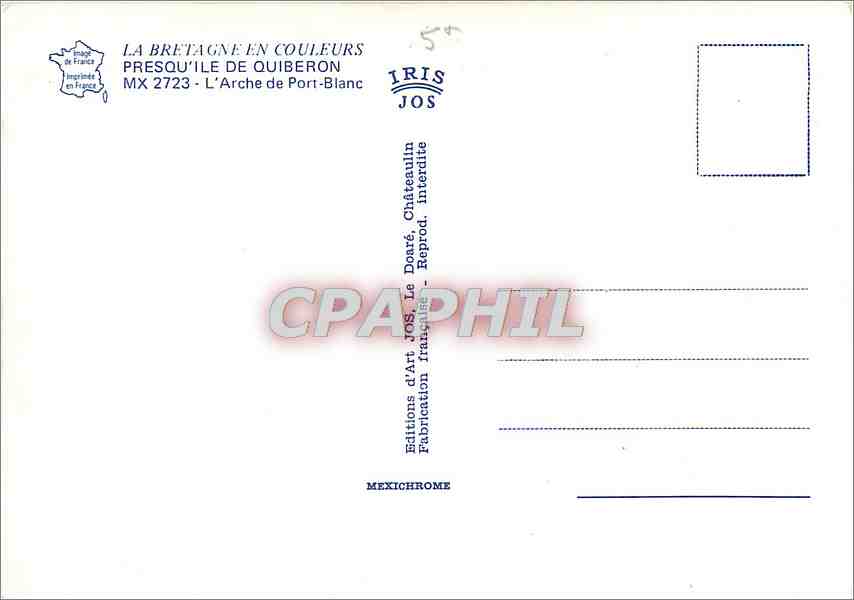 CPM Bretagne presqu'ile de QuiberonL'arche de Port Blanc — Rückseite