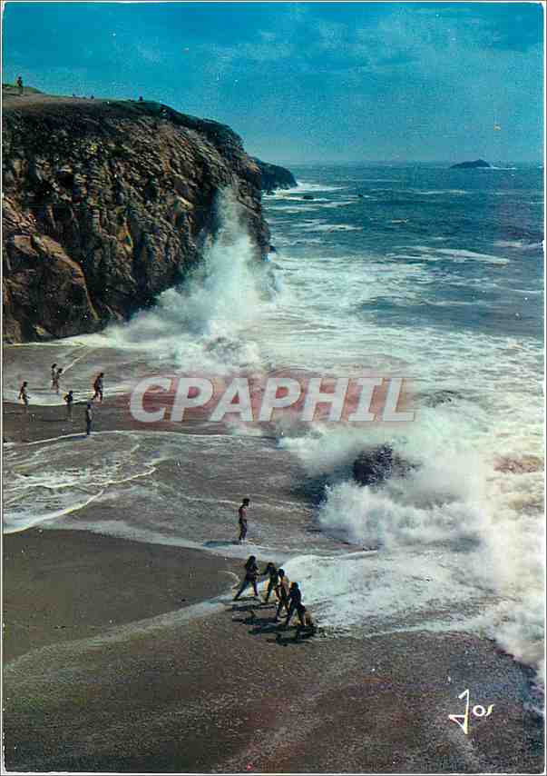 CPM Bretagne presqu'ile de Quiberon Les Vagues de la Cote Sauvage