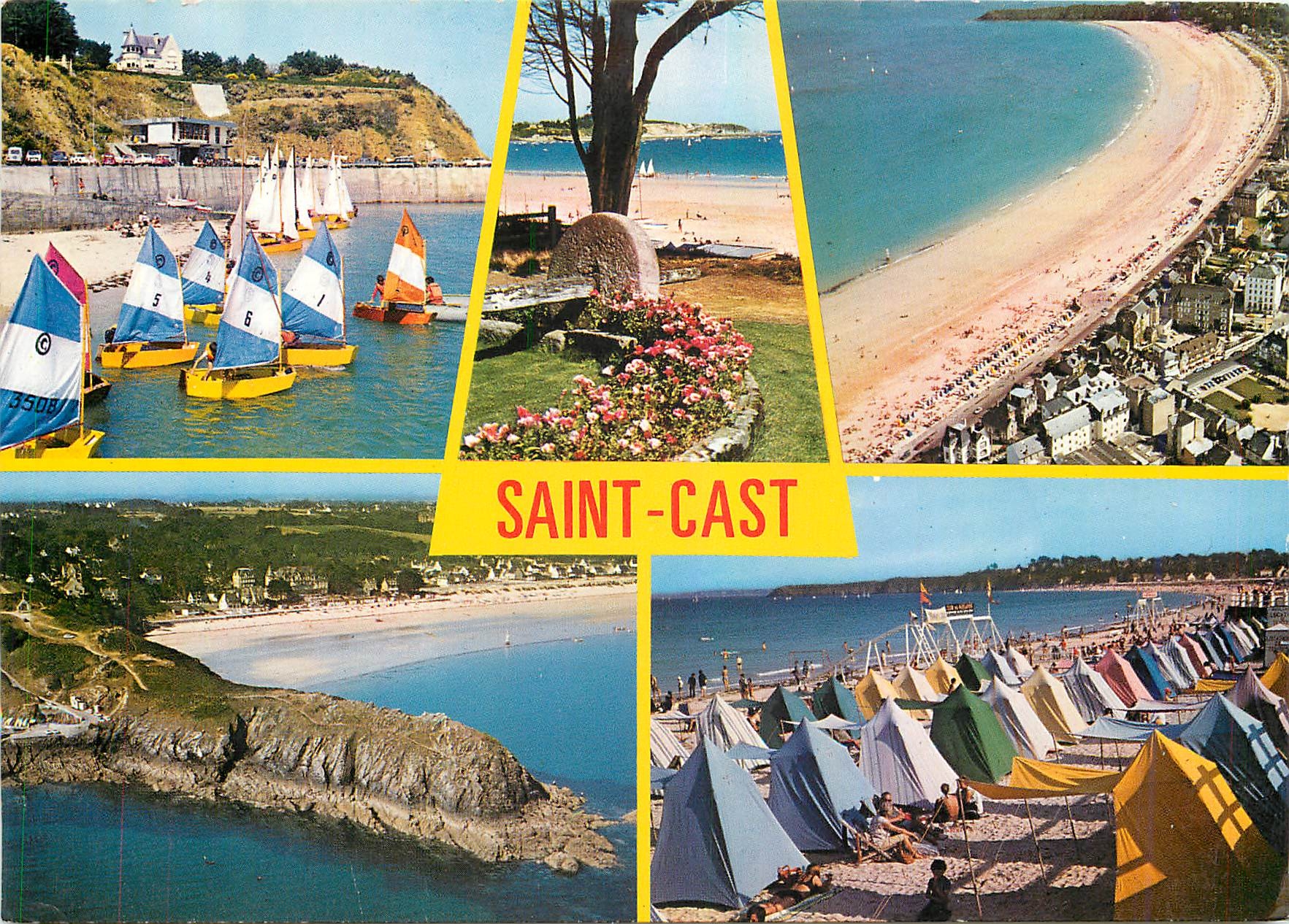CPM Bretagne Saint Cast L'ecole de voile  la plage et la pointe de la Garde