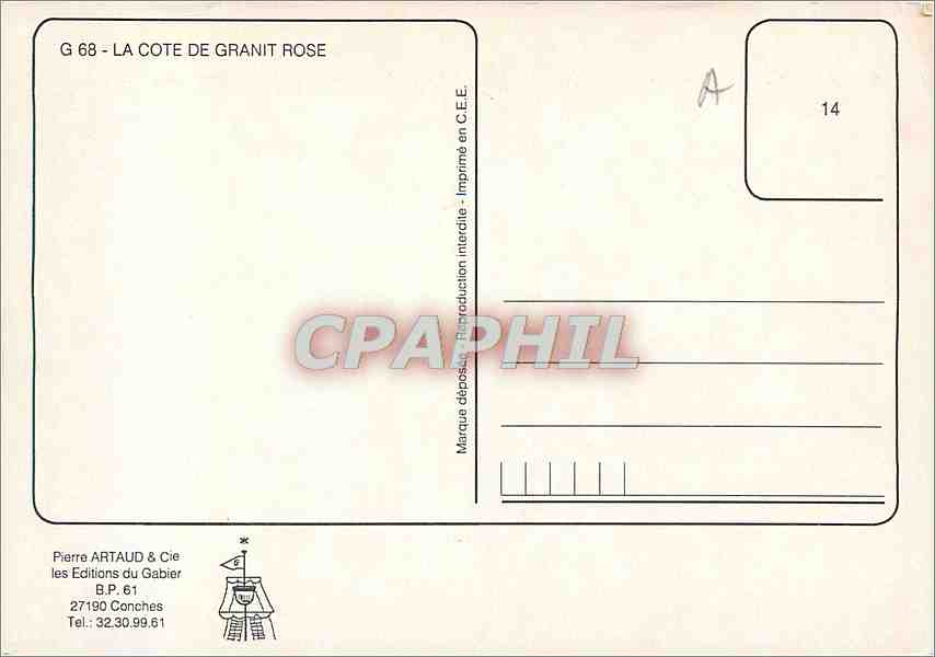 CPM Bretagne La cote de granit rose — Back