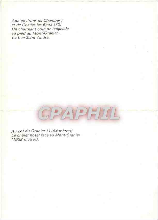 CPM Aux environs de chambery et de challes les eaux un charmant coin de Baignade au pied du Mont Gra — Rückseite