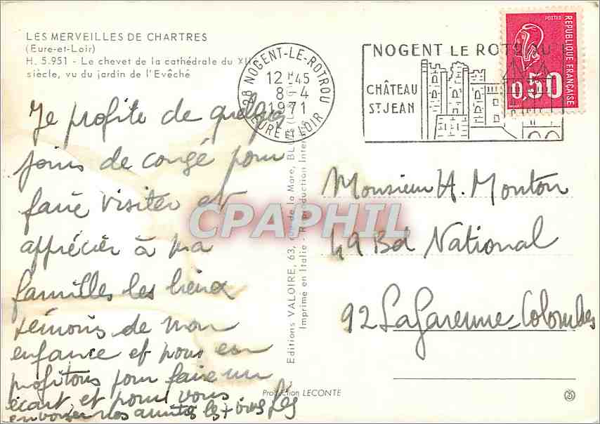 CPM Les Merveilles de chartres (Eure et Loir) Le chevet de la cathedrale du XVe s vu du jardin de l' — Verso