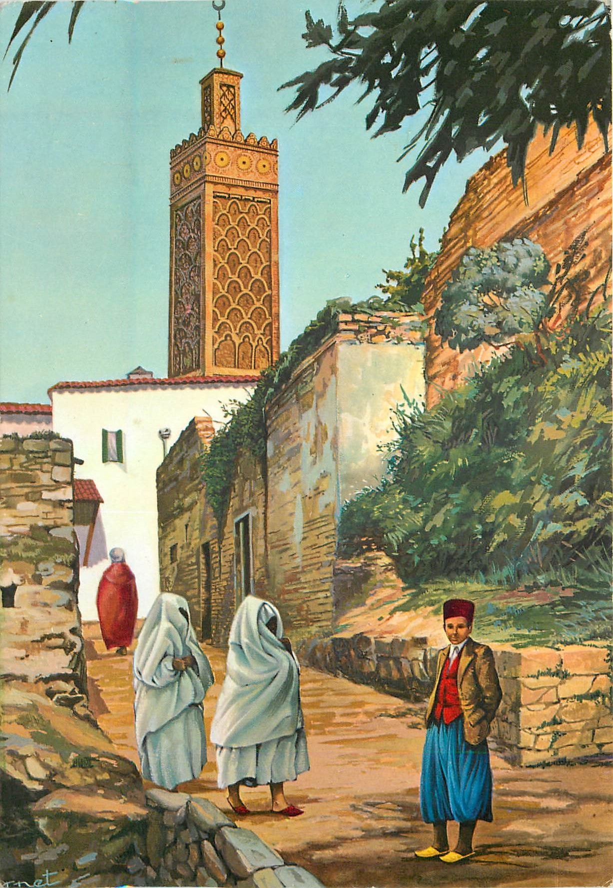 CPM Ancienne Ruelle et Minaret de Sidi Boumediene Tlemcen (Algerie) VIIIe s de l'hegire XVe s de l'E