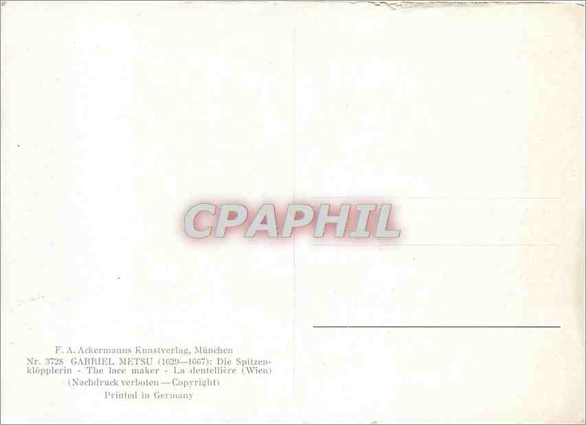 CPM Gabriel Metsu Die Spitzen la Denteliere (Wien) — Rückseite