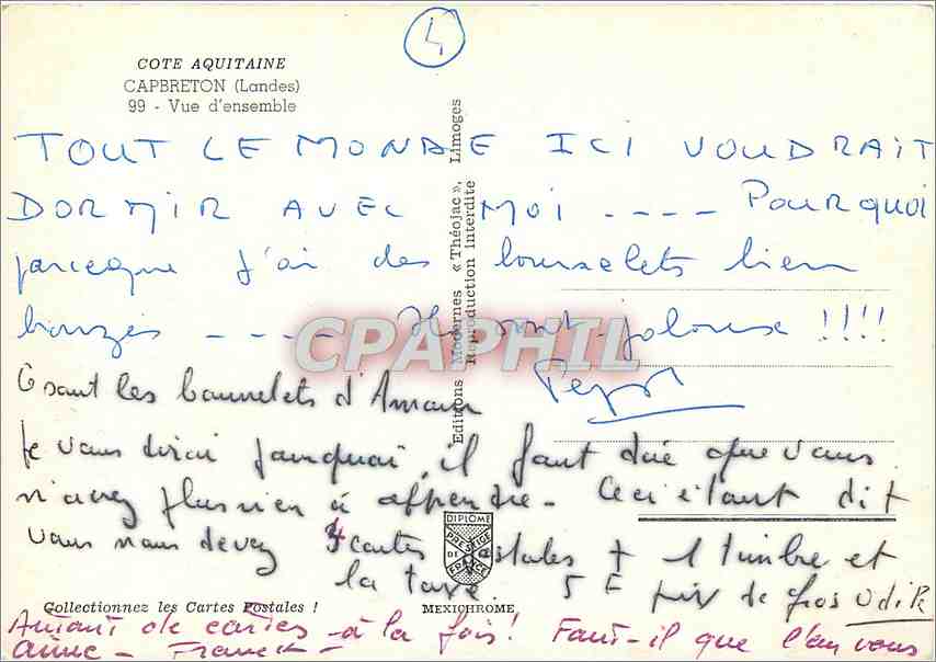CPM Cote Aquitaine Capbreton (Landes) vue d'esemble — Rückseite