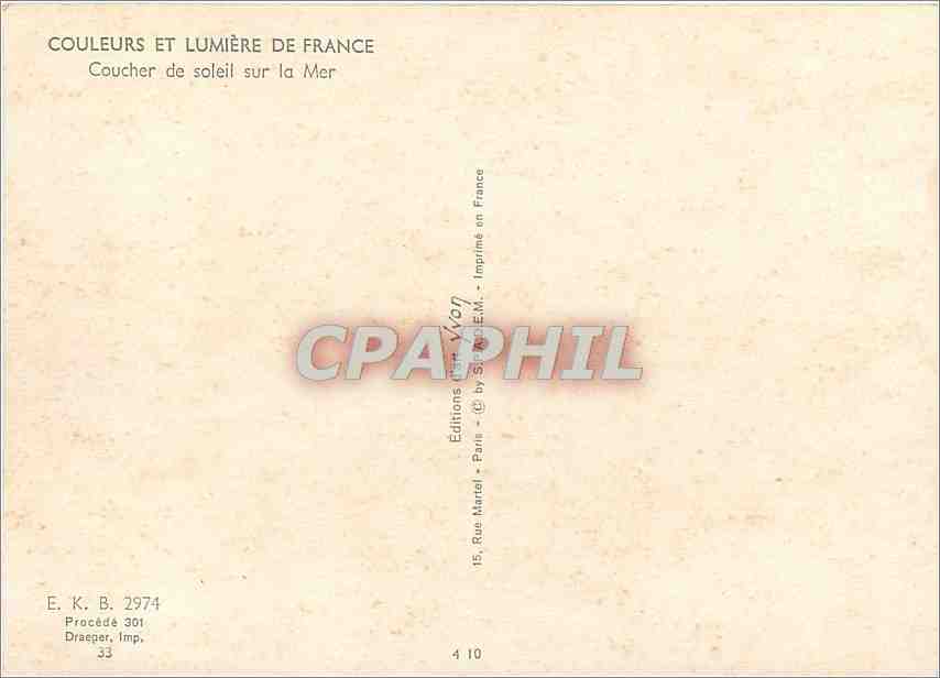 CPM Couleurs et Lumiere de France Coucher de Soleil sur la mer  — Rückseite