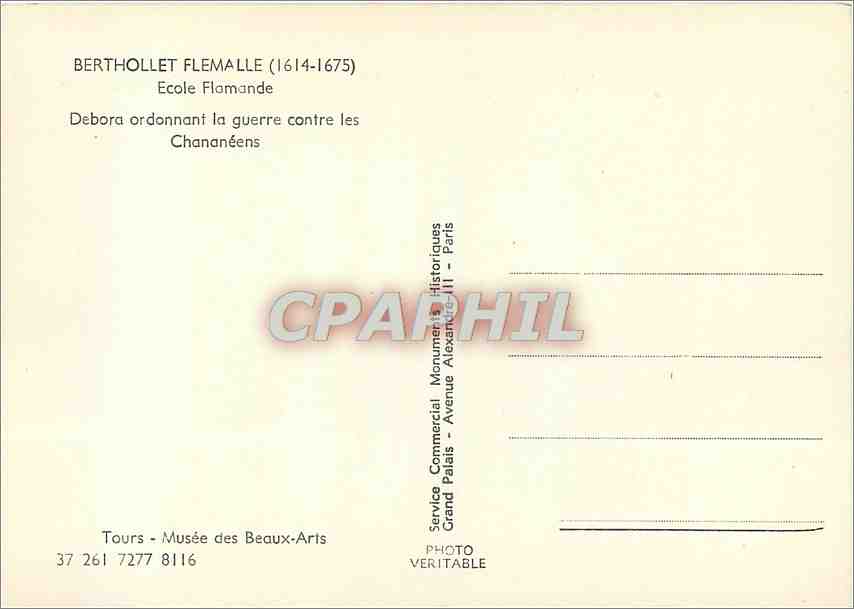 CPM Berthollet Flemale (1614 1675) Ecole Flamande — Verso