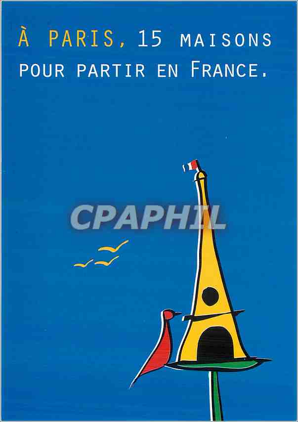 CPM A Paris 15 maisons pour partie en France Tour Eiffel Paris — Rückseite