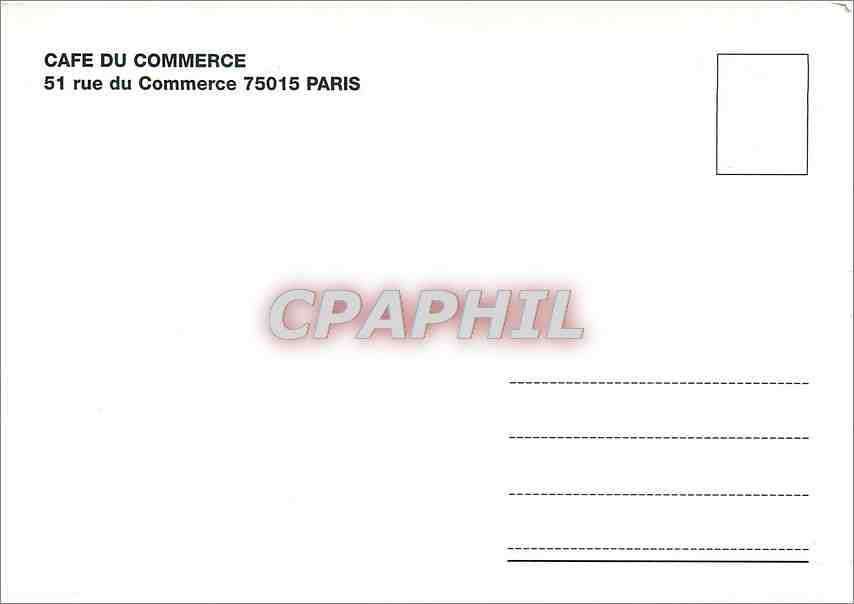 CPM Cafe du Commerce 51 rue du commerce 75015 paris — Rückseite