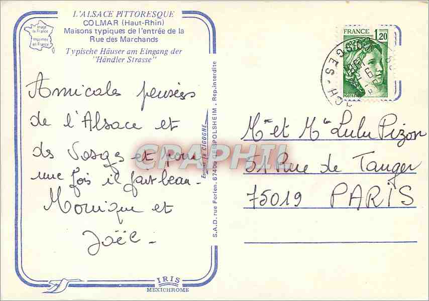 CPM L'Alsace Pittoresque Colmar (Haut Rhin) Maisons typique de l'entree de la rue des Marchands — Rückseite