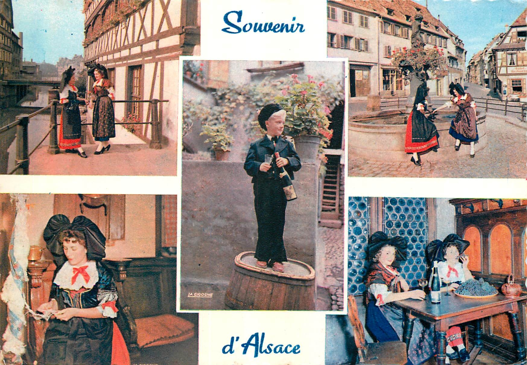 CPM Souvenir de l'Alsace Folklore