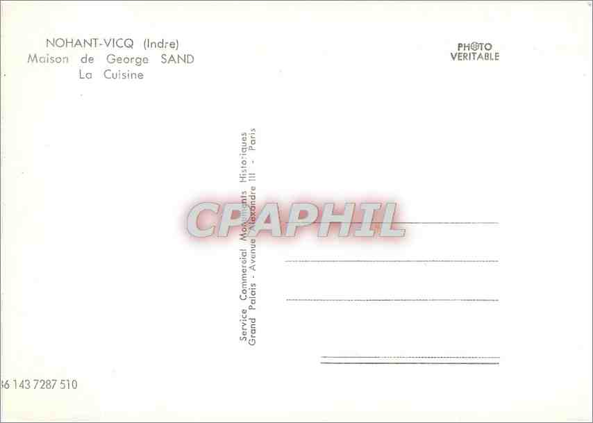 CPM  Nohant Vicq (Indre) Maison de George Sand La Cuisine — Rückseite