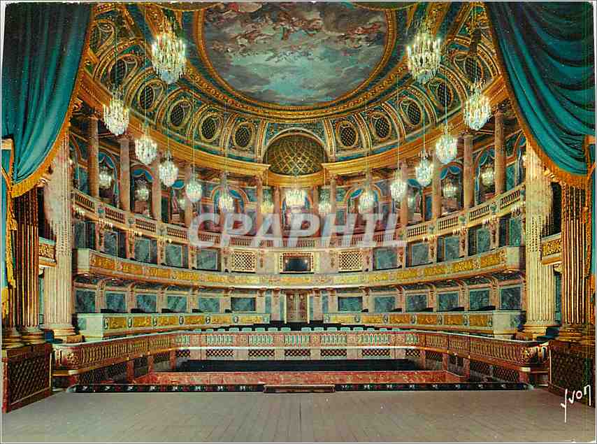 CPM Couluers et Lumiere de France Chateau de Versailles theatre Royal Louis XV
