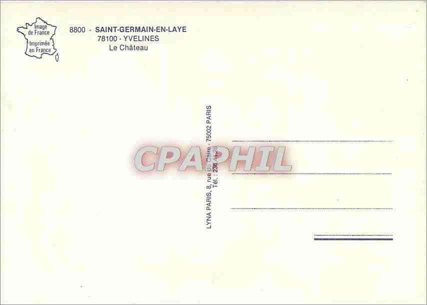 CPM Saint Germain en Laye Yvelines le chateau — Verso