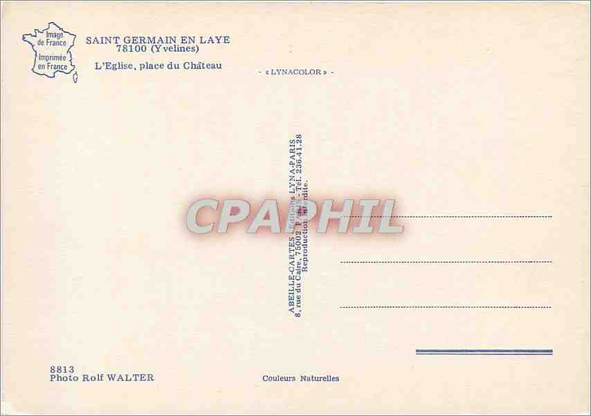 Église de Saint-Germain-en-Laye — place du Château — Photo Rolf Walter, édition Lynacolor — Verso