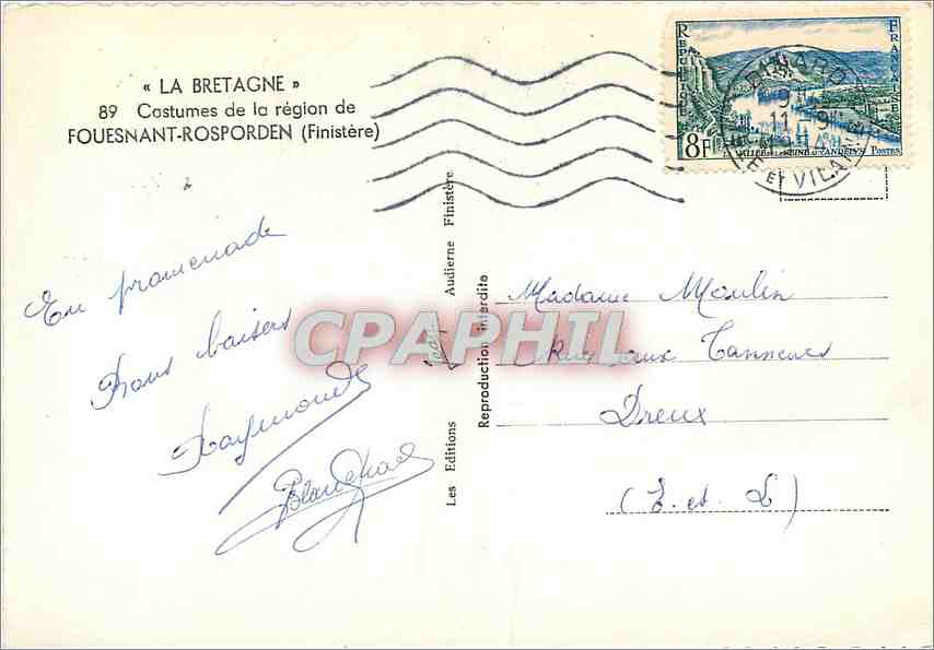 Deux enfants en costumes régionaux — Fouesnant-Rosporden (Finistère) — Les Éditions Finistère — Reverso