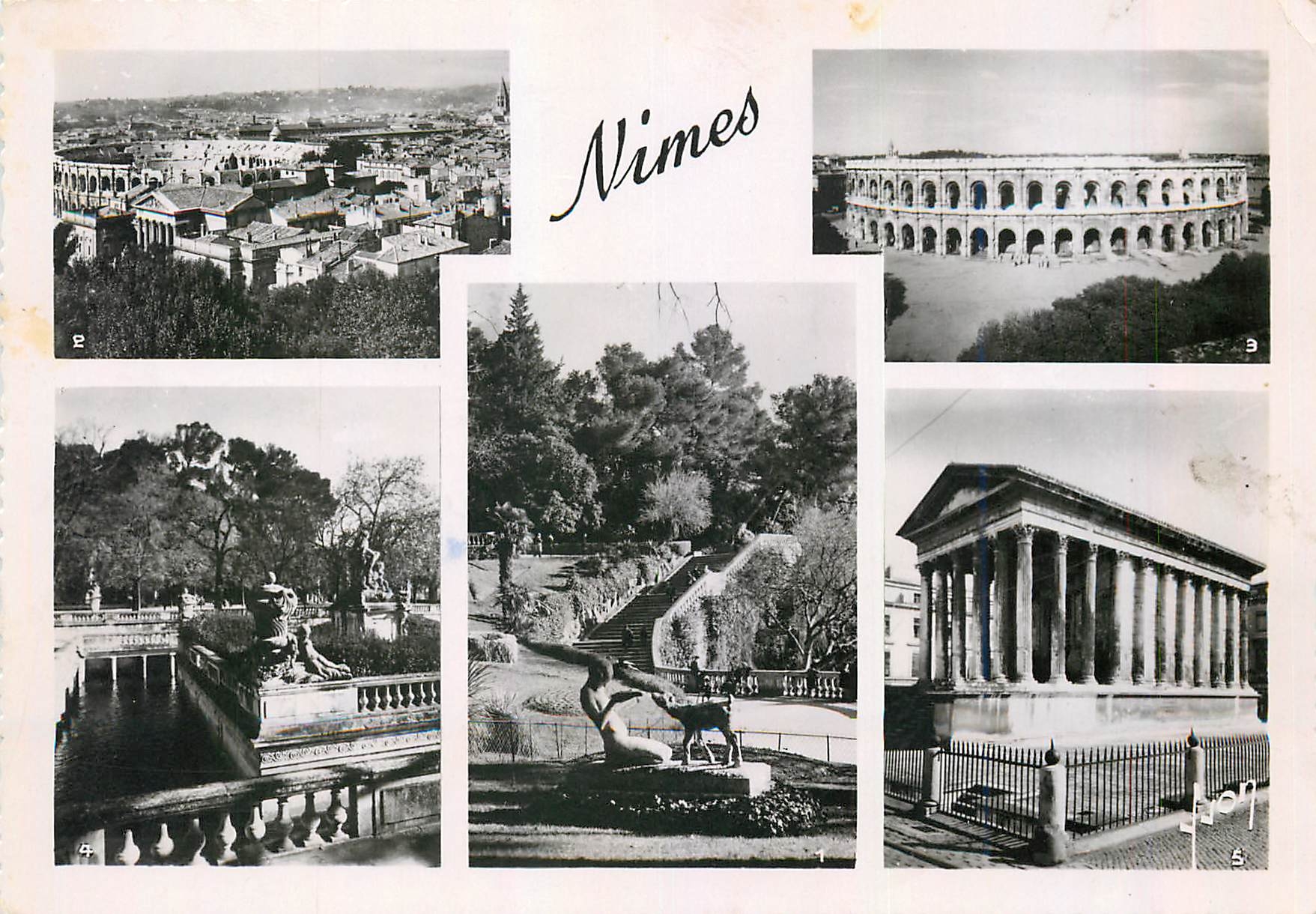 CPM Nimes (Gard) Le Jardin de la Fontaine Vue generale les arenes la Maison Carree