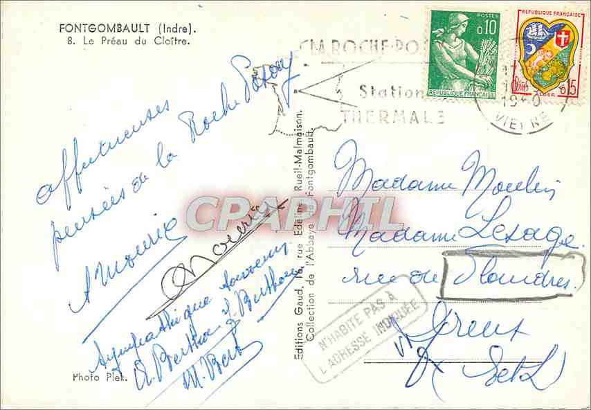 CPM Fontgombault (Indre) Le Preau du Cloitre — Rückseite
