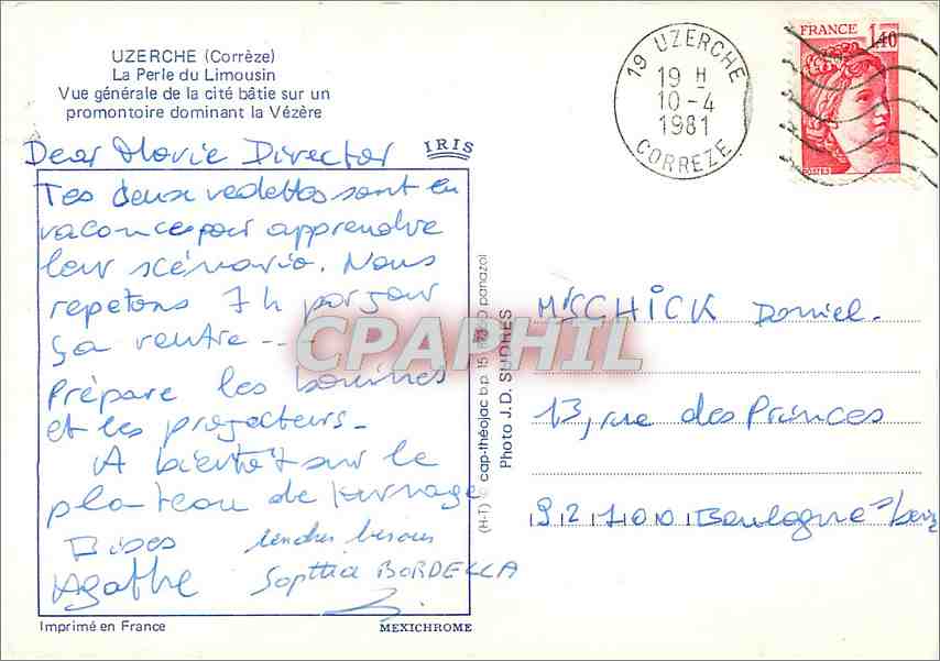 CPM Uzerche (Correze) La Perle du Limousin vue generale de la cite batie sur un promontoire dominatn — Rückseite