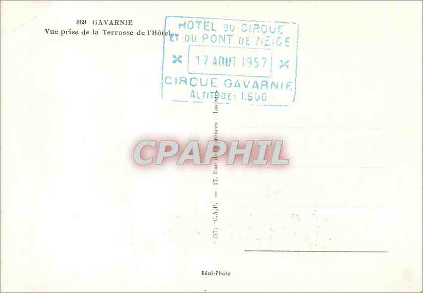 CPM Gavarnie vue prise de la terasse de l'Hotel — Verso