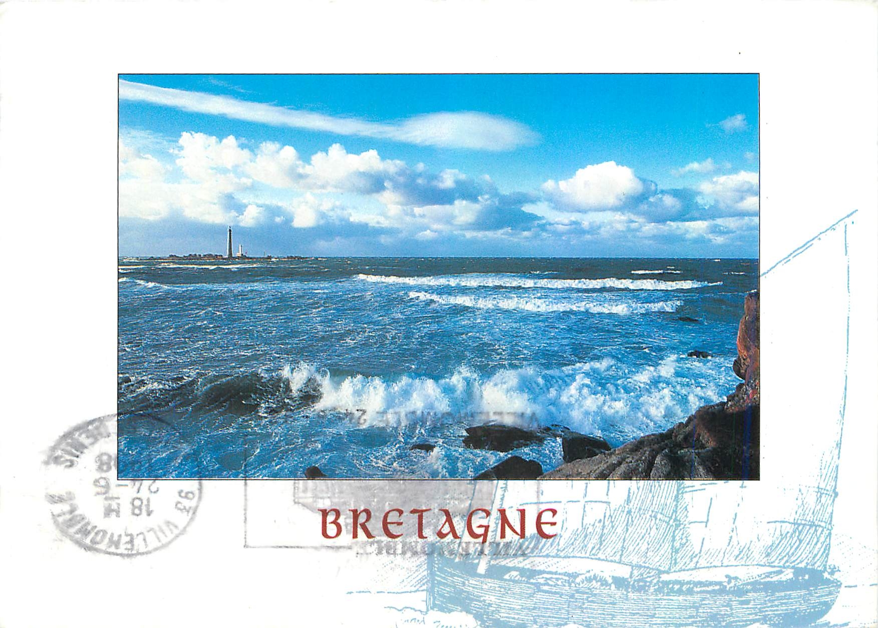 CPM Beau temps sur l'Ile de Vierge Bateau Bretagne