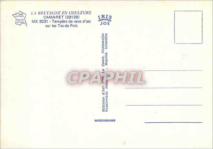 CPM La Bretagne en couleurs Camaret Tempete de vent d'est sur les Tas de PoisDITE93 — Rückseite