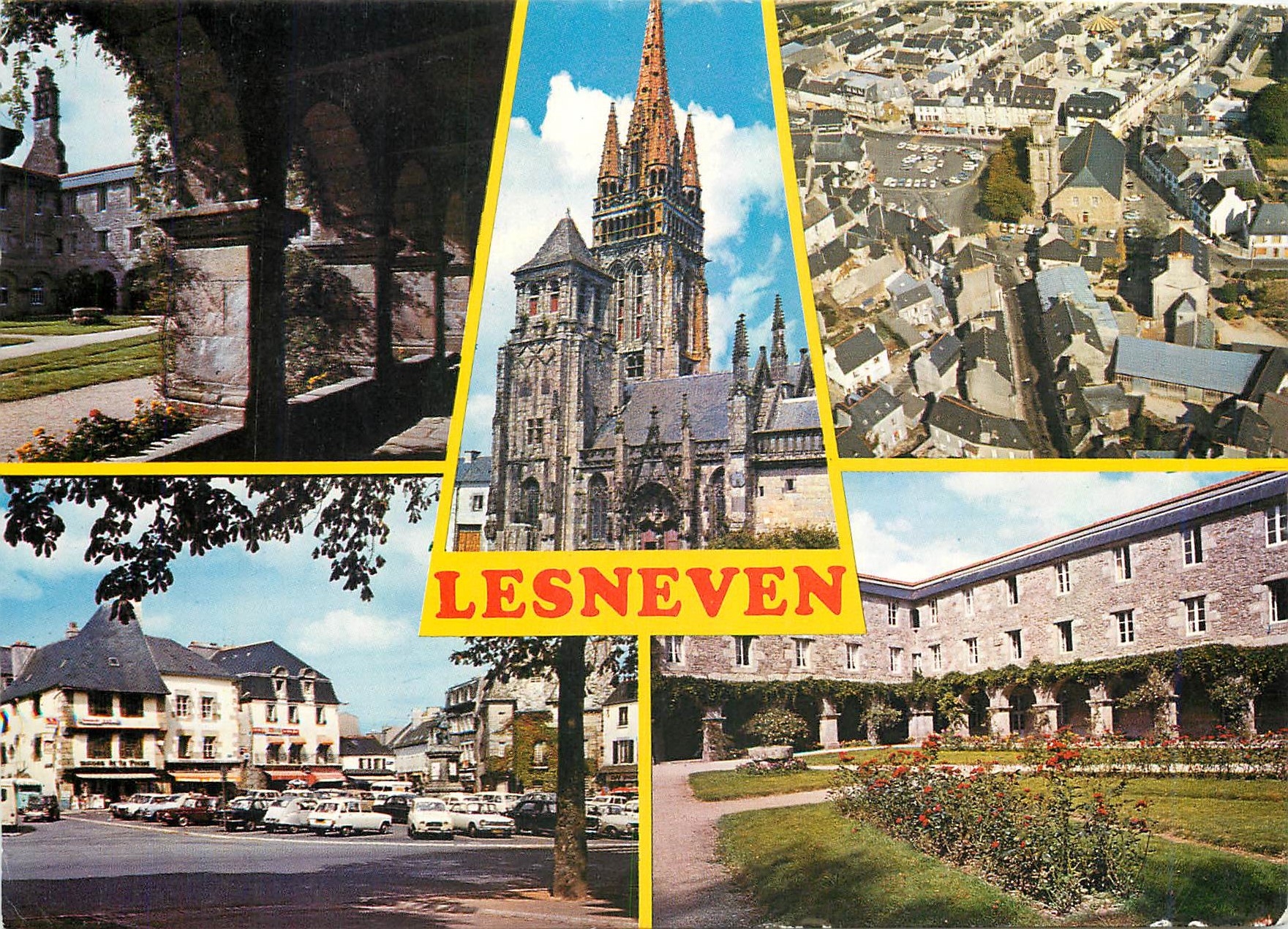 CPM Couleurs de Bretagne Lesneven Le cloitre du couvent de la retrite l'eglise N D du Folgoet