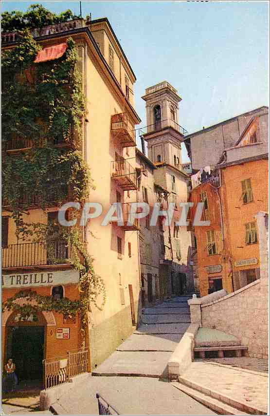 CPM Nice Un cois de la vieille ville (la rue Saint Augustin et le clocher de l'Eglise Saint Augustin