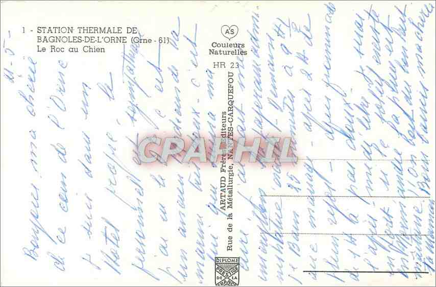 CPM Station Thermale de Bagnoles de l'Orne (Orne) Le Roc au chien — Rückseite
